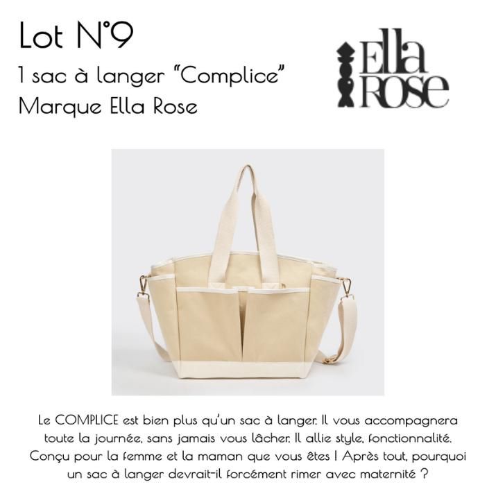 Lot N°9 – Ella Rose : Sac à langer Complice